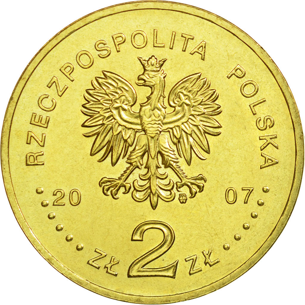 Moneta, Polska, 2 Zlote, 2007, Warsaw, EF(40-45), Mosiądz, KM:611