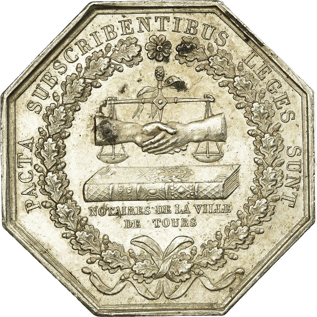 France, Token, Notaires de l'Arrondissement de Tours, AU(55-58), Silver