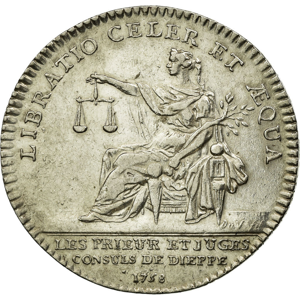 France, Token, Royal, 1758, AU(50-53), Silver, Feuardent:6411