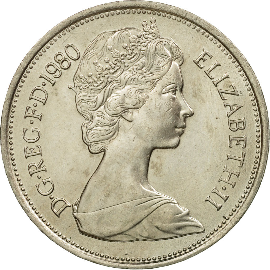 Moneda, Gran Bretaña, Elizabeth II, 10 New Pence, 1980, EBC, Cobre - níquel