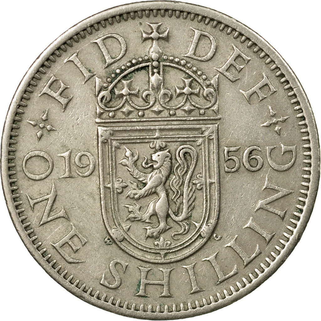 Coin, Great Britain, Elizabeth II, Shilling, 1956, EF(40-45), Copper-nickel