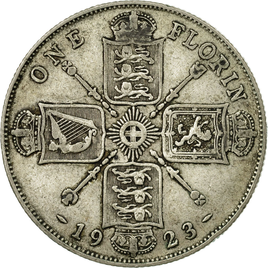 Coin, Great Britain, George V, Florin, Two Shillings, 1923, VF(30-35), Silver