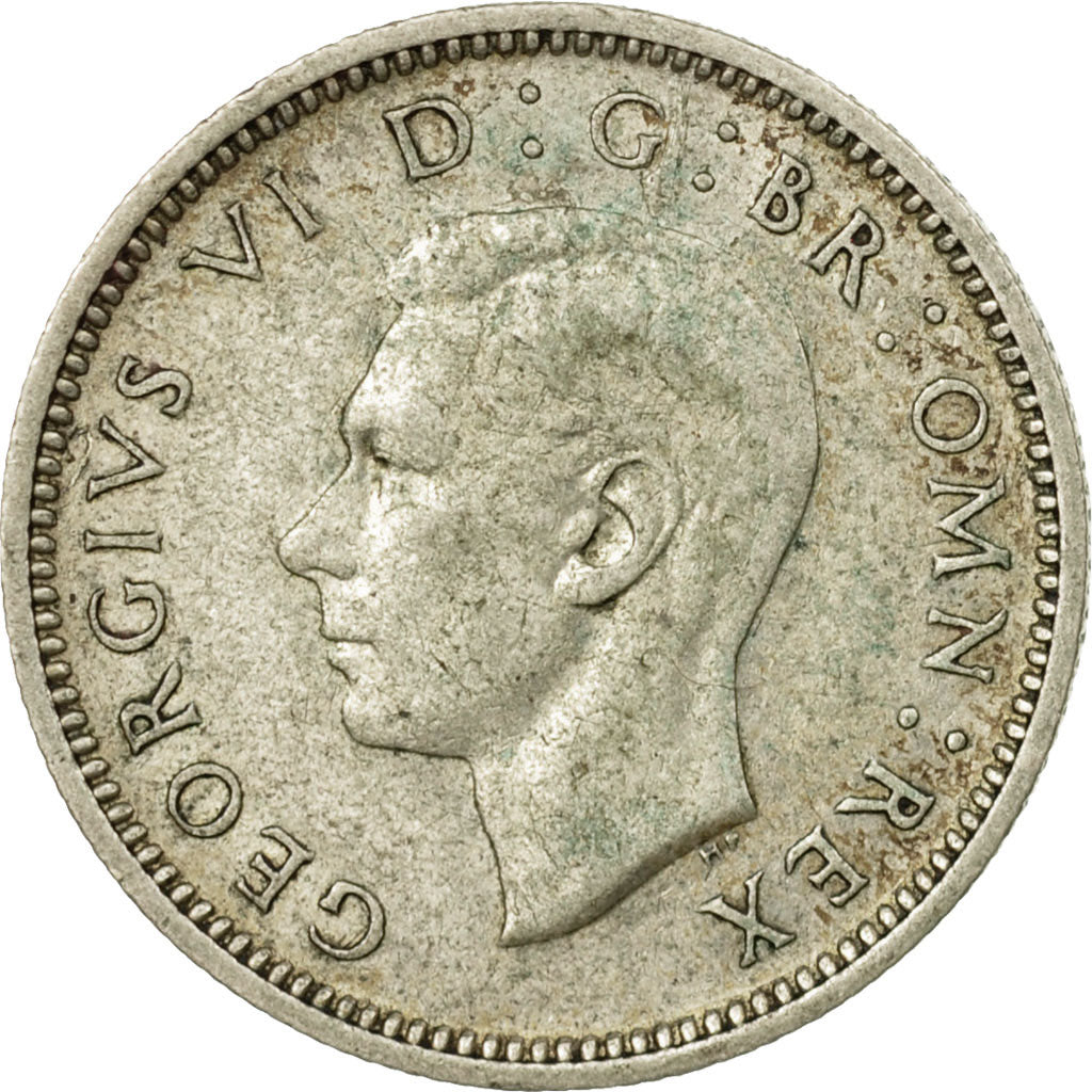Coin, Great Britain, George VI, 6 Pence, 1945, EF(40-45), Silver, KM:852