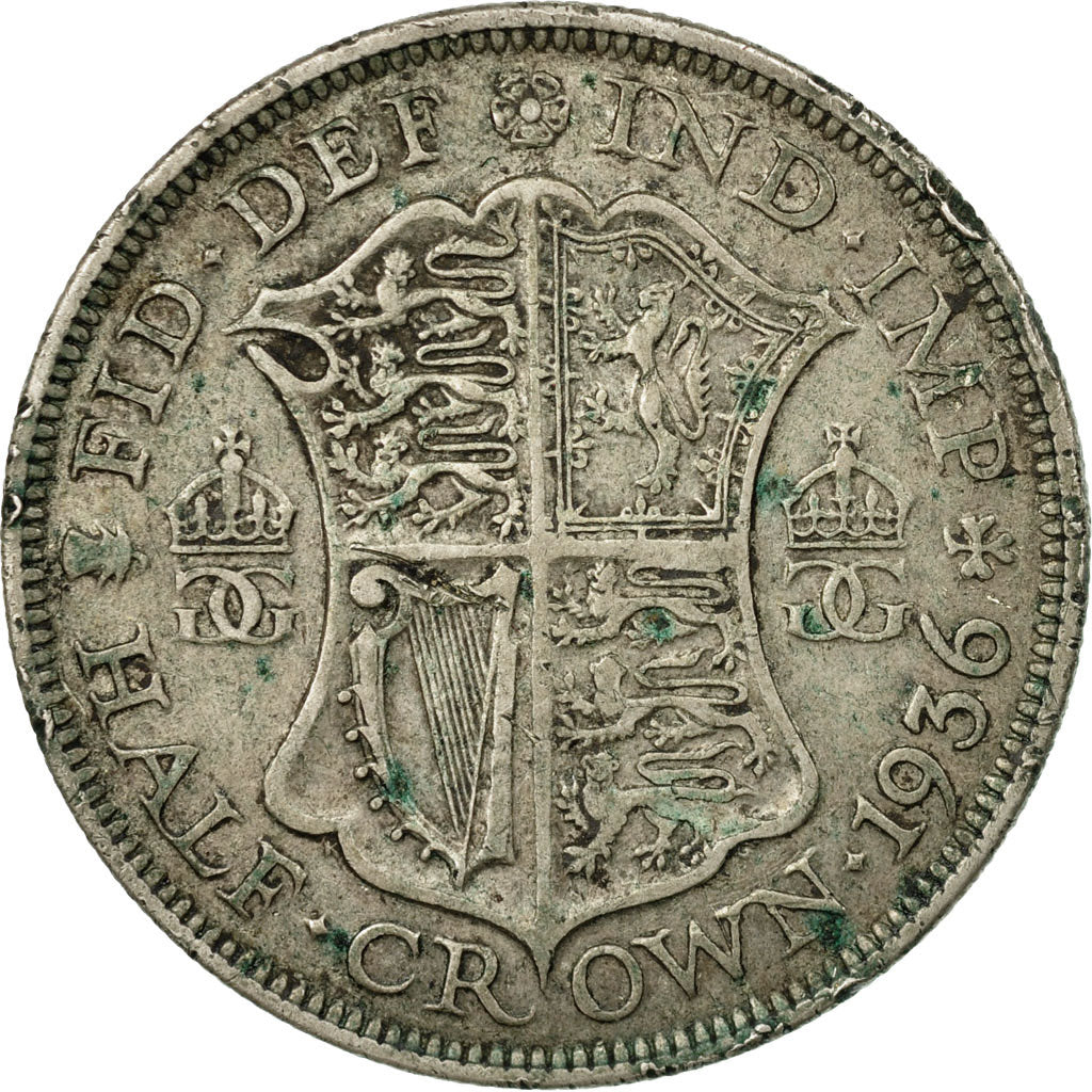 Coin, Great Britain, George V, 1/2 Crown, 1936, VF(20-25), Silver, KM:835
