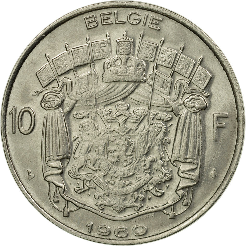 Münze, Belgien, 10 Francs, 10 Frank, 1969, Brussels, SS+, Nickel, KM:156.1