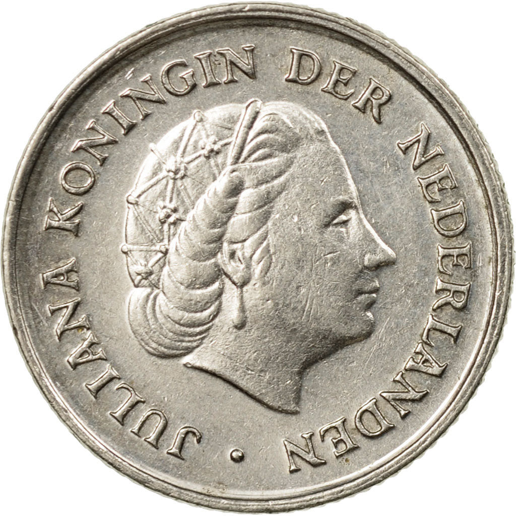 Coin, Netherlands, Juliana, 10 Cents, 1973, EF(40-45), Nickel, KM:182