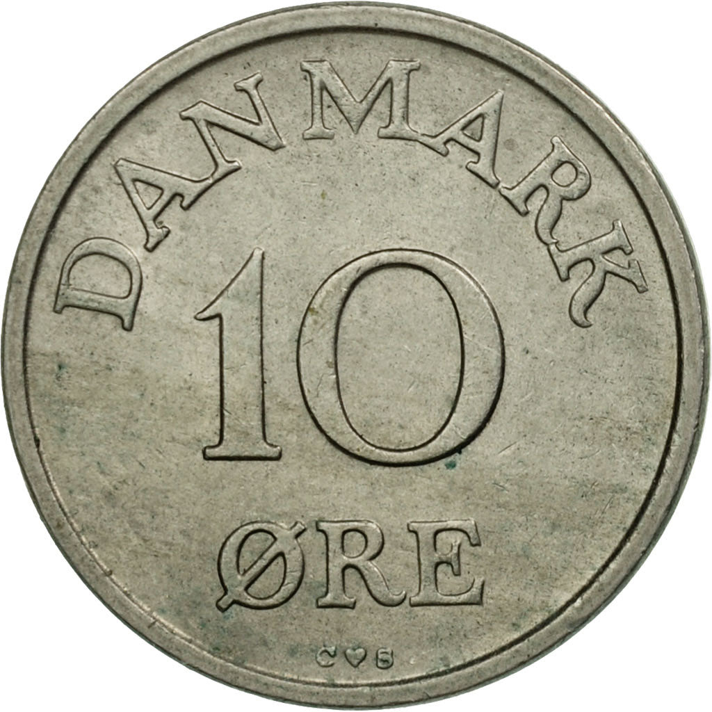 Munten, Denemarken, Frederik IX, 10 Öre, 1957, Copenhagen, ZF, Copper-nickel