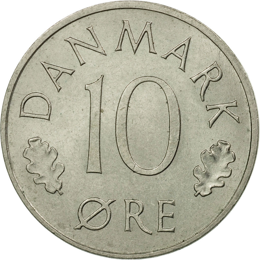 Münze, Dänemark, Margrethe II, 10 Öre, 1973, Copenhagen, SS, Copper-nickel