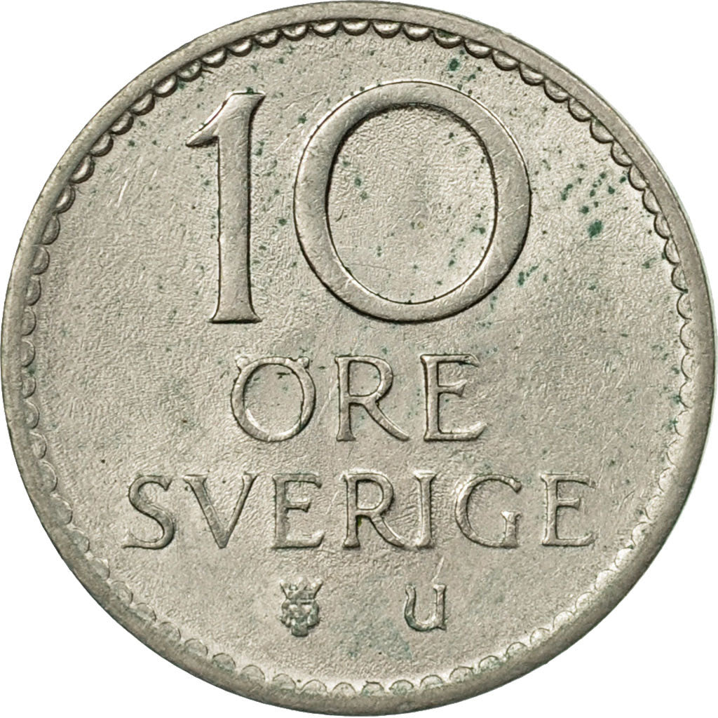 Coin, Sweden, Gustaf VI, 10 Öre, 1968, EF(40-45), Copper-nickel, KM:835
