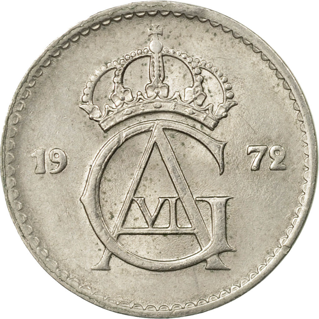 Münze, Schweden, Gustaf VI, 10 Öre, 1972, SS, Copper-nickel, KM:835