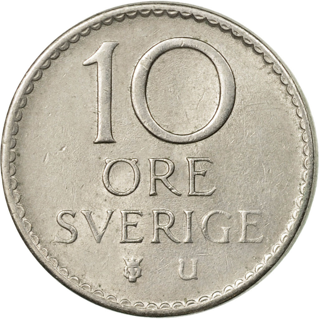 Münze, Schweden, Gustaf VI, 10 Öre, 1972, SS, Copper-nickel, KM:835