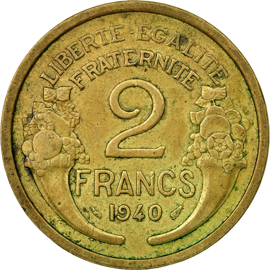 Moneta, Francia, Morlon, 2 Francs, 1940, BB, Alluminio-bronzo, KM:886