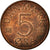 Coin, Denmark, Margrethe II, 5 Öre, 1975, Copenhagen, EF(40-45), Copper Clad