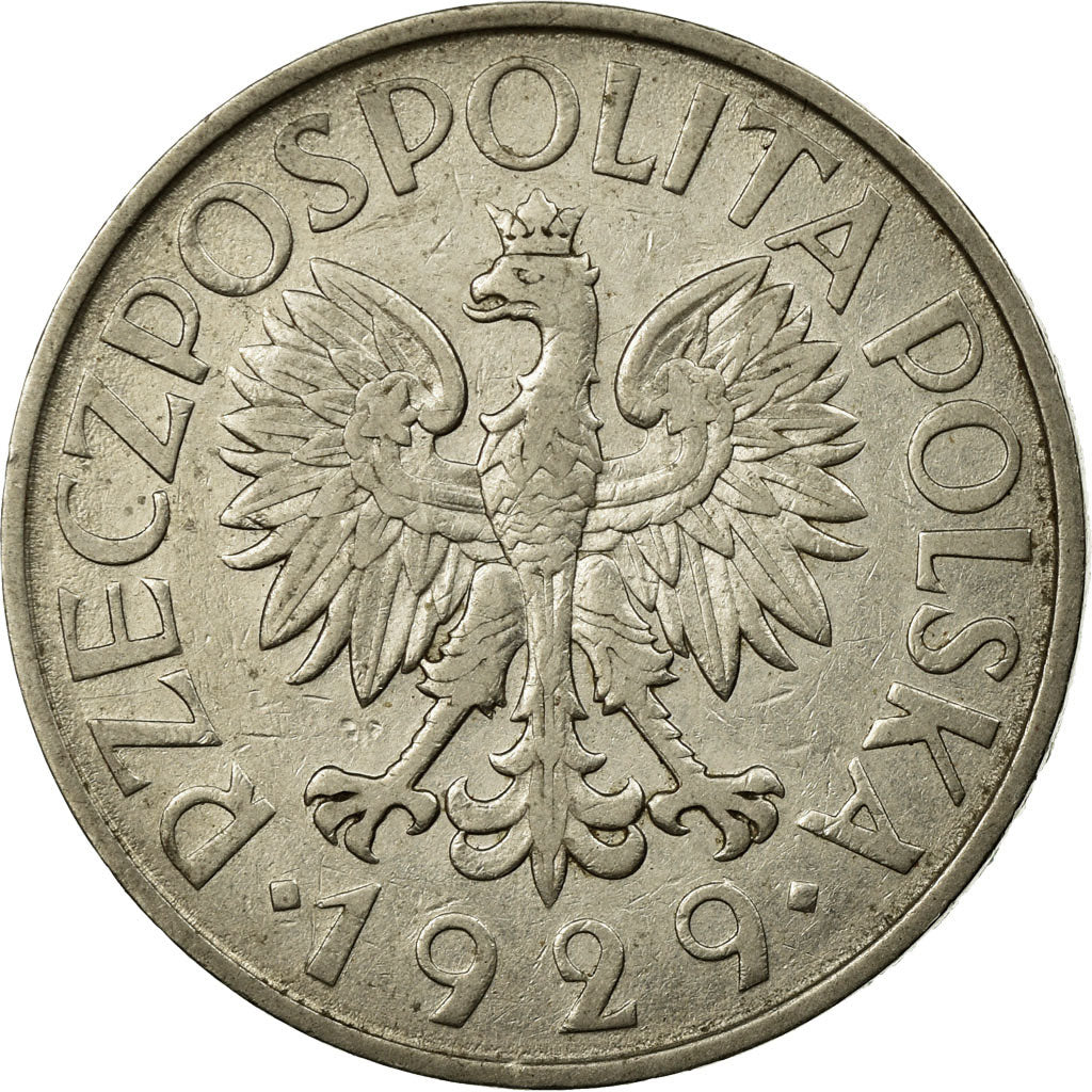 Moneta, Polonia, Zloty, 1929, Warsaw, MB+, Nichel, KM:14