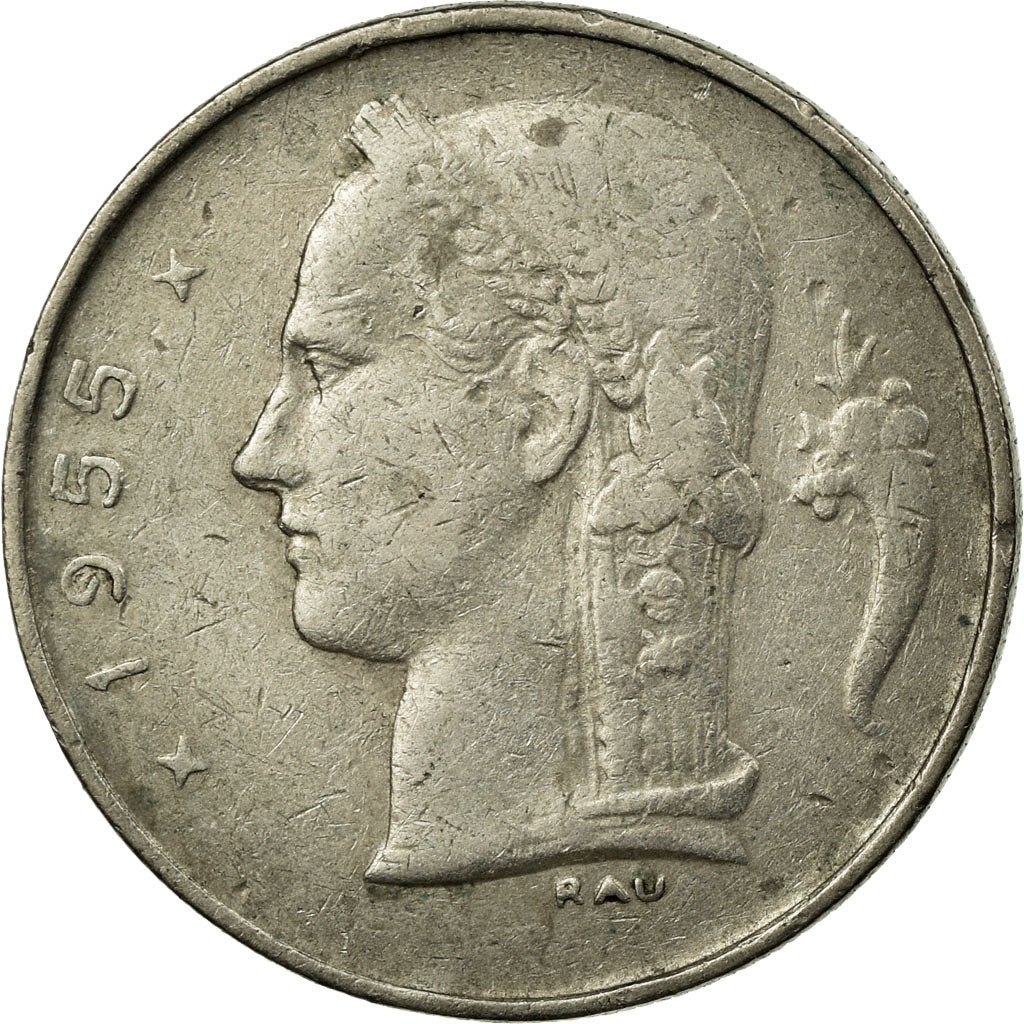 Coin, Belgium, Franc, 1955, EF(40-45), Copper-nickel, KM:142.1