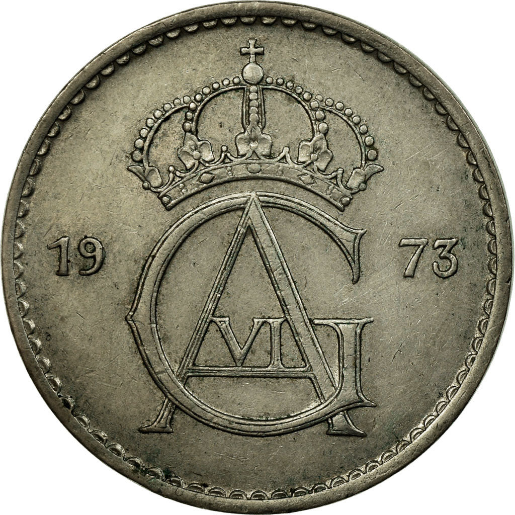 Münze, Schweden, Gustaf VI, 50 Öre, 1973, SS, Copper-nickel, KM:837