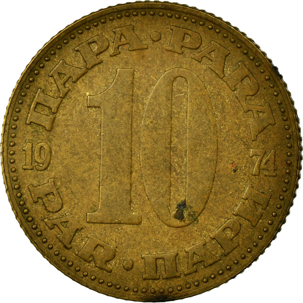 Moneta, Iugoslavia, 10 Para, 1974, MB+, Ottone, KM:44