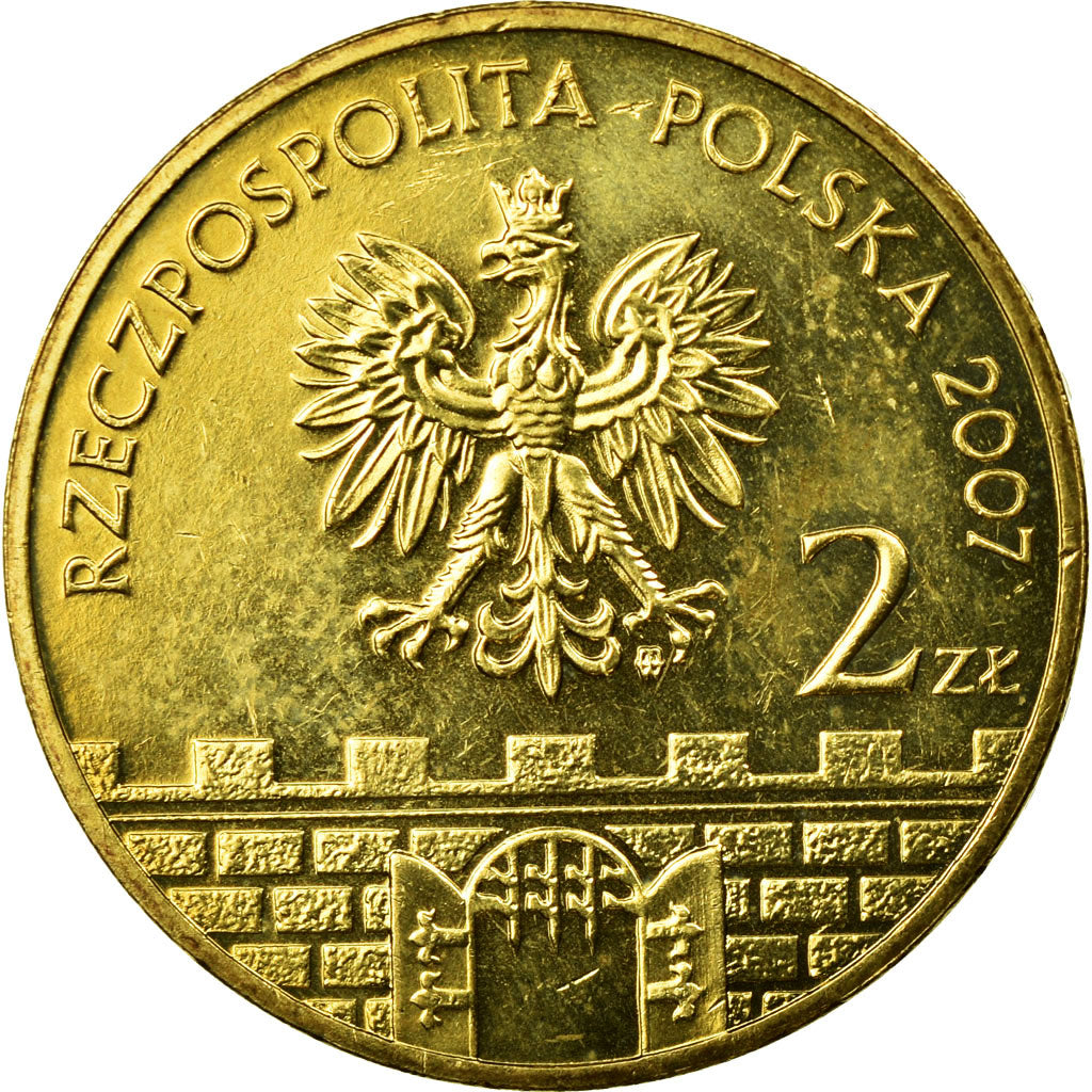 Münze, Polen, 2 Zlote, 2007, Warsaw, SS, Messing, KM:577