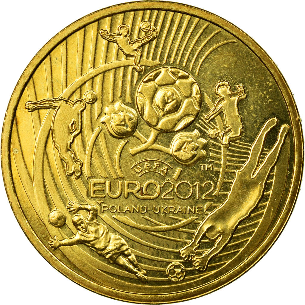 Moneda, Polonia, European Football Championships, 2 Zlote, 2012, Warsaw, MBC