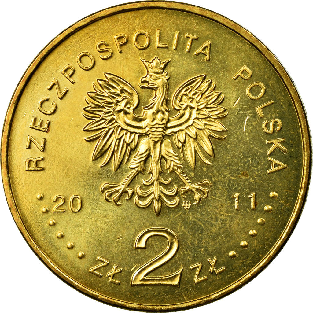 Coin, Poland, Smolensk plane crash, 2 Zlote, 2011, Warsaw, EF(40-45), Brass