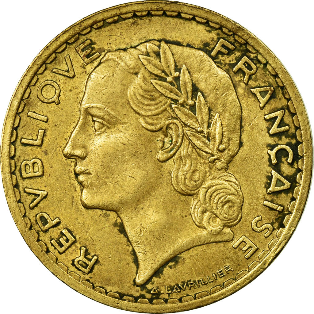 Moneda, Francia, Lavrillier, 5 Francs, 1940, MBC, Aluminio - bronce, KM:888a.1