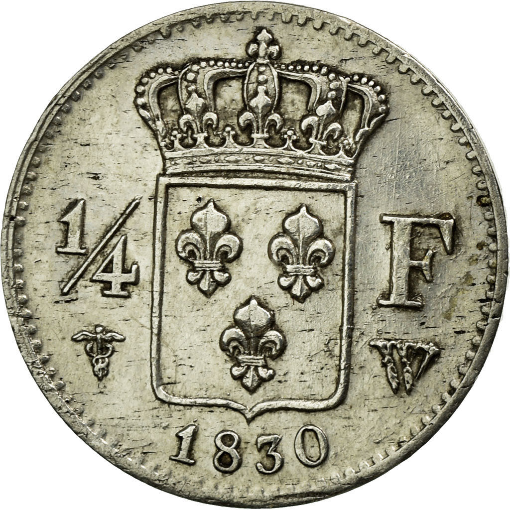 Moneta, Francia, Charles X, 1/4 Franc, 1830, Lille, BB+, Argento, Gadoury:353