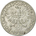 Moneda, Polonia, 5 Zlotych, 1974, Warsaw, BC+, Aluminio, KM:47