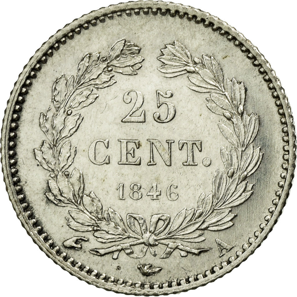 France, Louis Philippe I, 25 Centimes, 1846, Paris, Silver, MS(60-62)