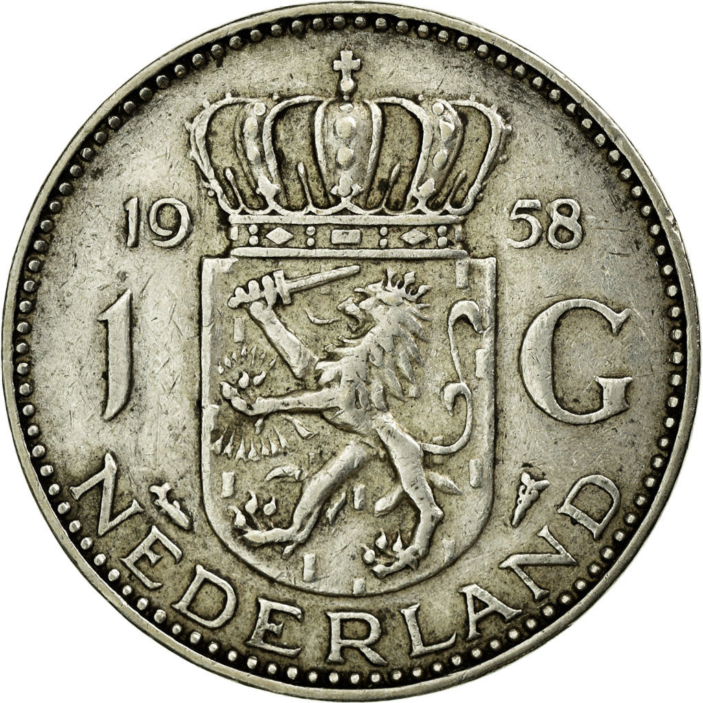 Monnaie, Pays-Bas, Juliana, Gulden, 1958, TTB, Argent, KM:184