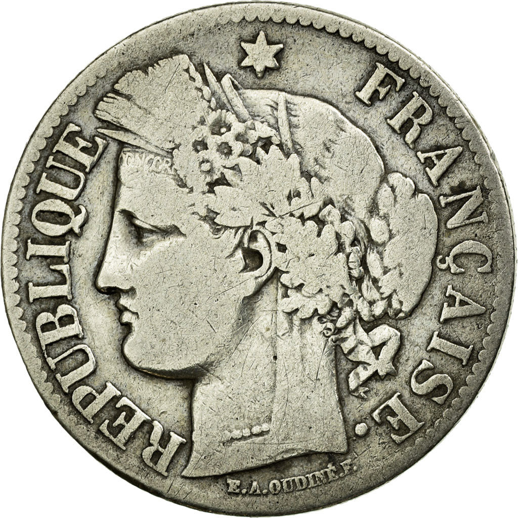 Monnaie, France, Cérès, 2 Francs, 1871, Paris, TB, Argent, Gadoury:530