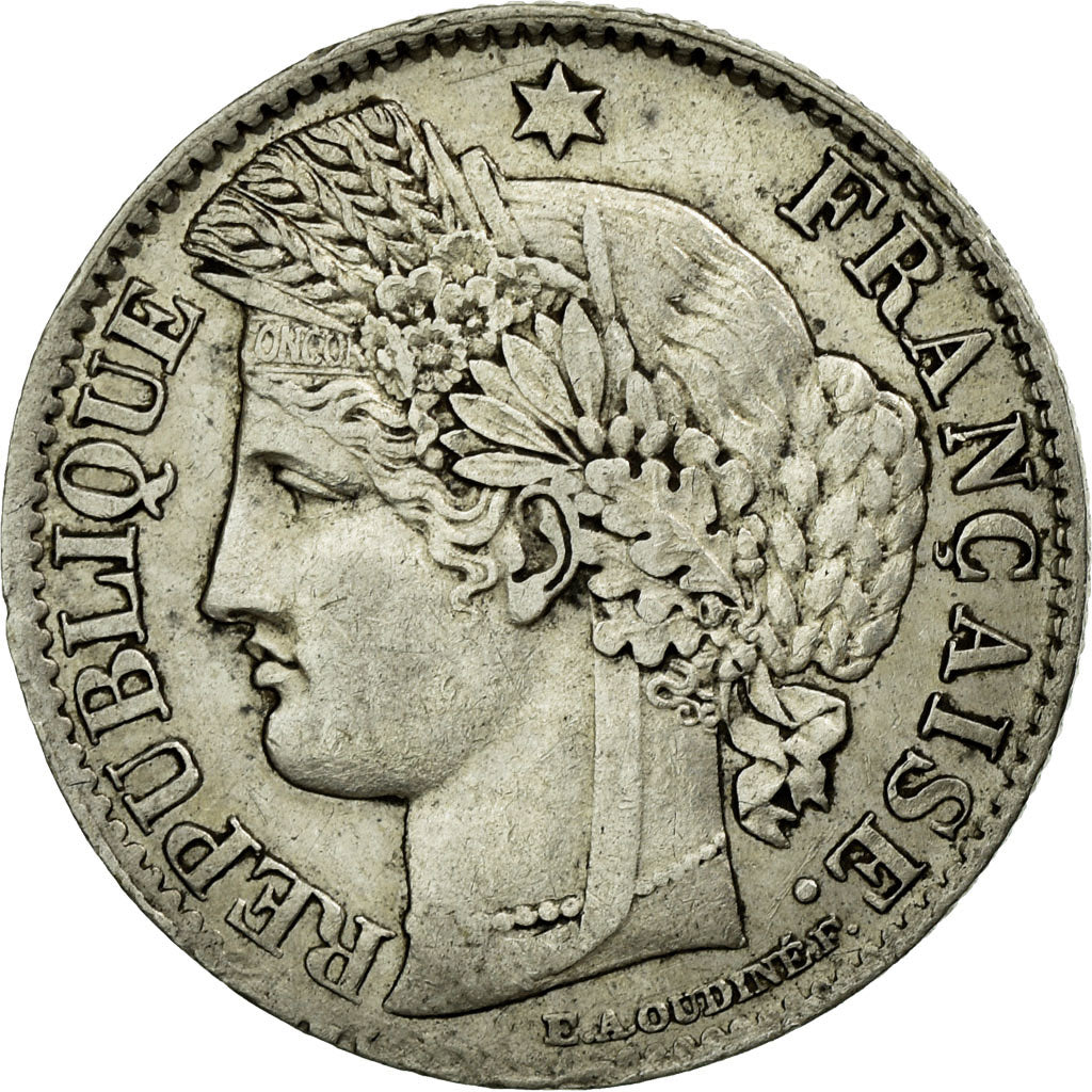 Coin, France, Cérès, 50 Centimes, 1871, Bordeaux, EF(40-45), Silver, KM:834.2