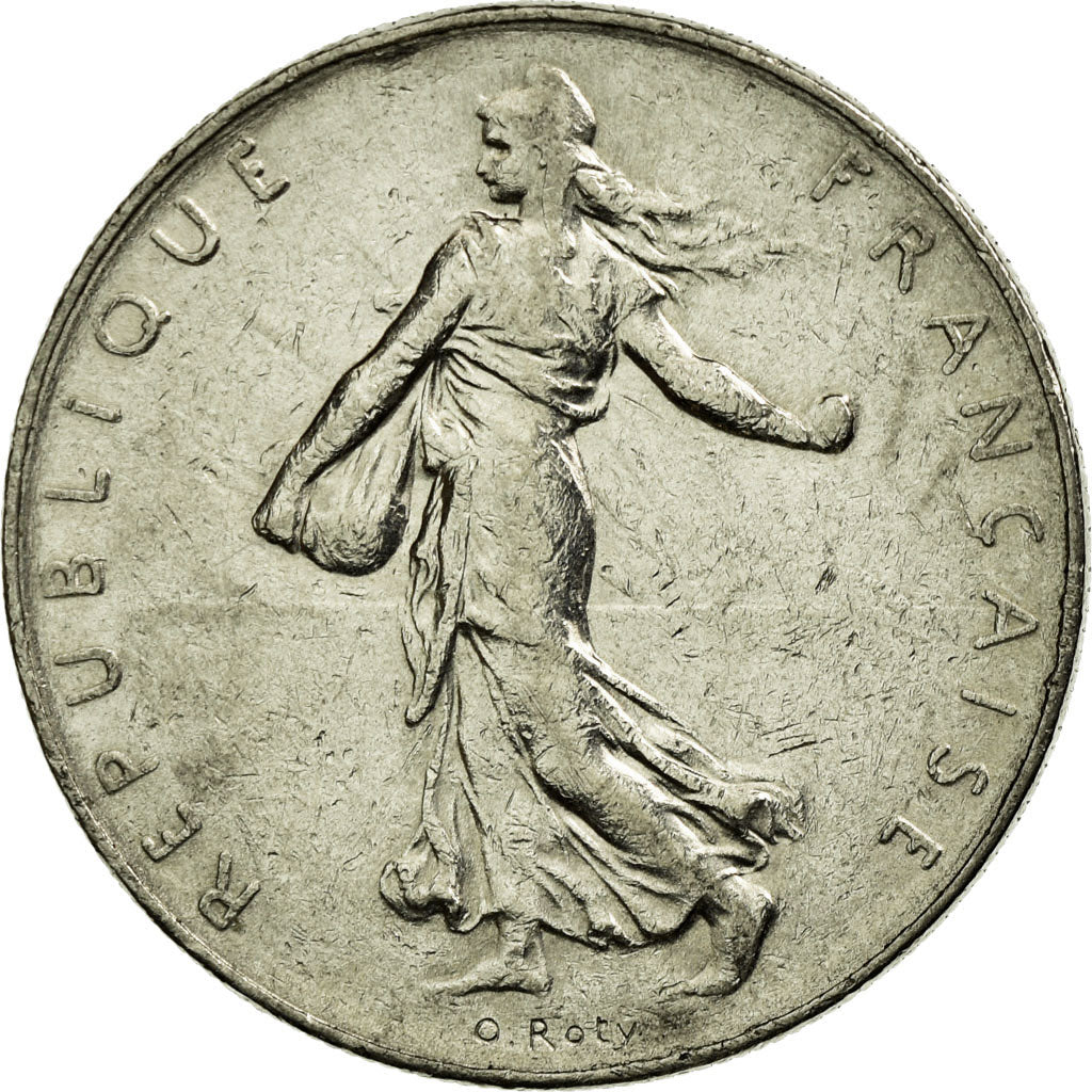 Moneda, Francia, Semeuse, Franc, 1975, Paris, MBC, Níquel, KM:925.1