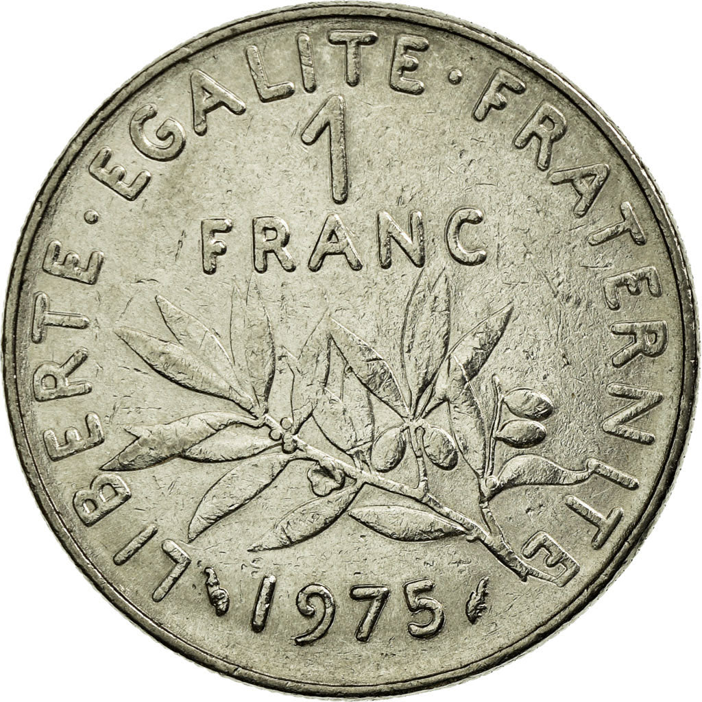 Moneda, Francia, Semeuse, Franc, 1975, Paris, MBC, Níquel, KM:925.1