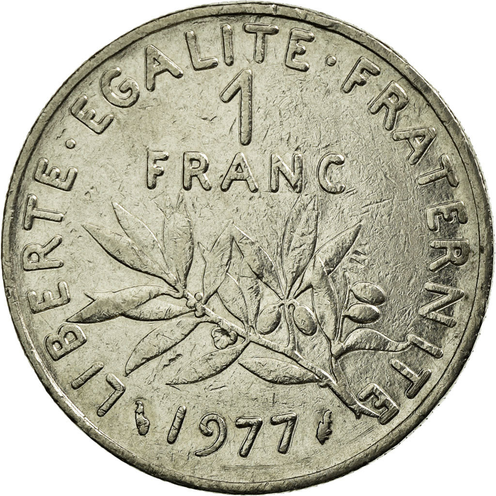 Moneta, Francja, Semeuse, Franc, 1977, Paris, EF(40-45), Nikiel, KM:925.1