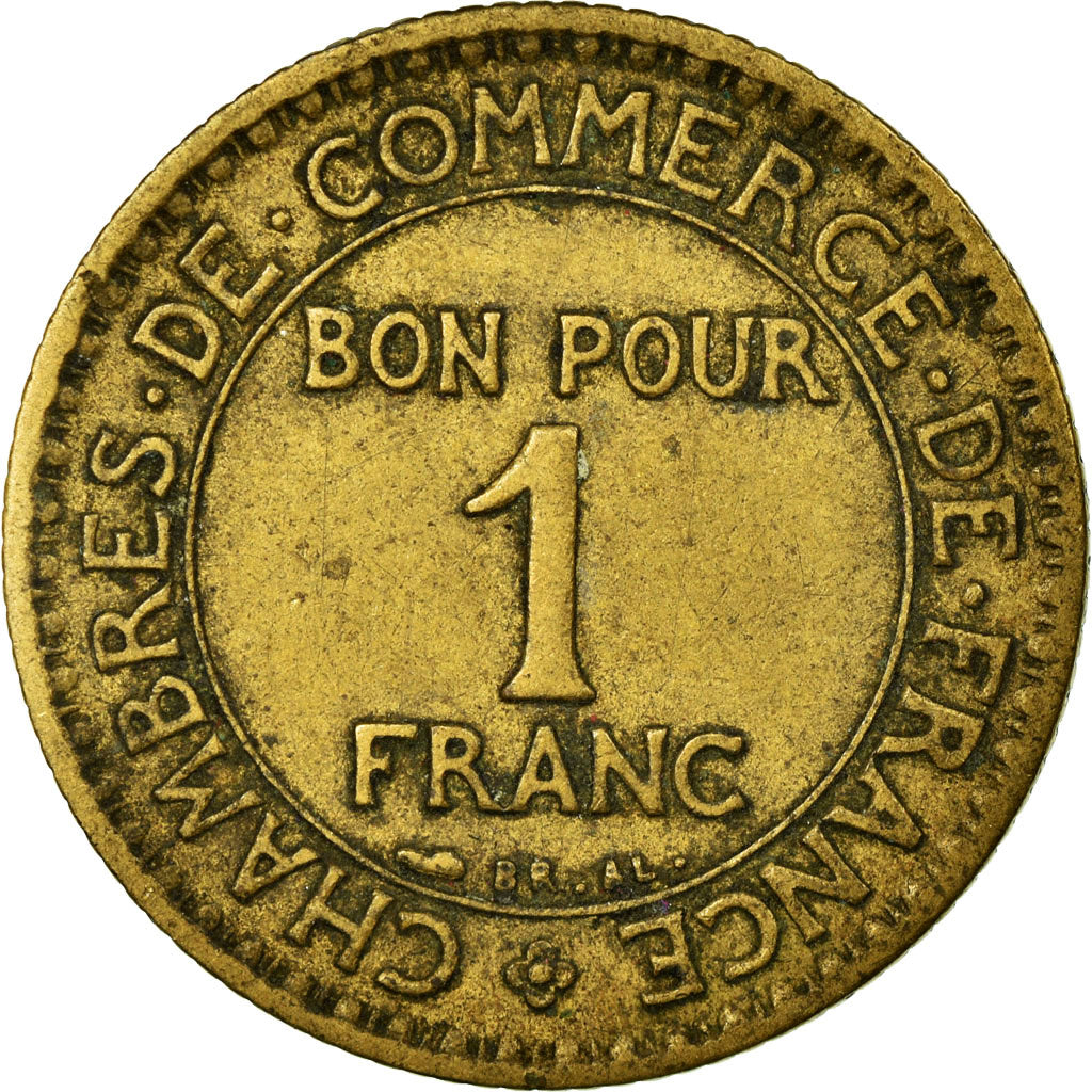 Moneta, Francia, Chambre de commerce, Franc, 1924, Paris, BB, Alluminio-bronzo