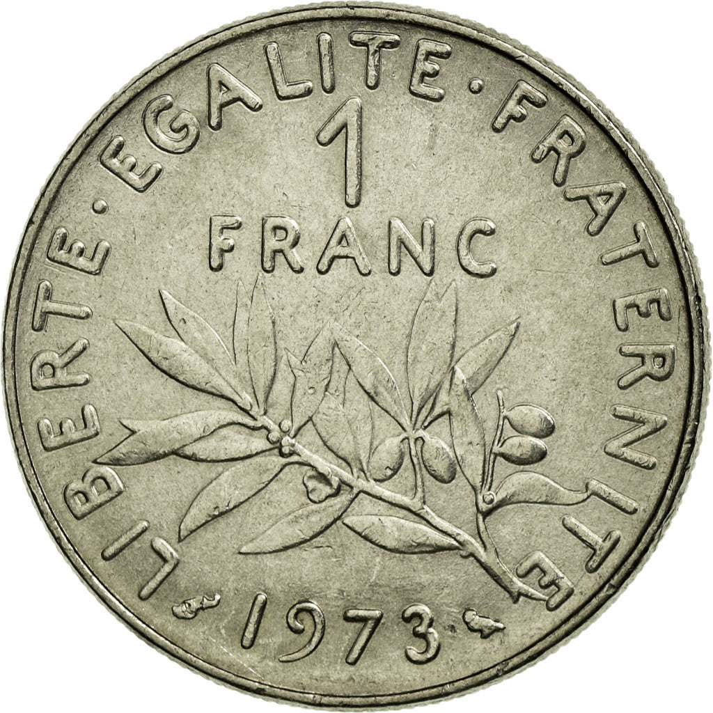 Moneta, Francia, Semeuse, Franc, 1973, Paris, BB+, Nichel, KM:925.1, Gadoury:474