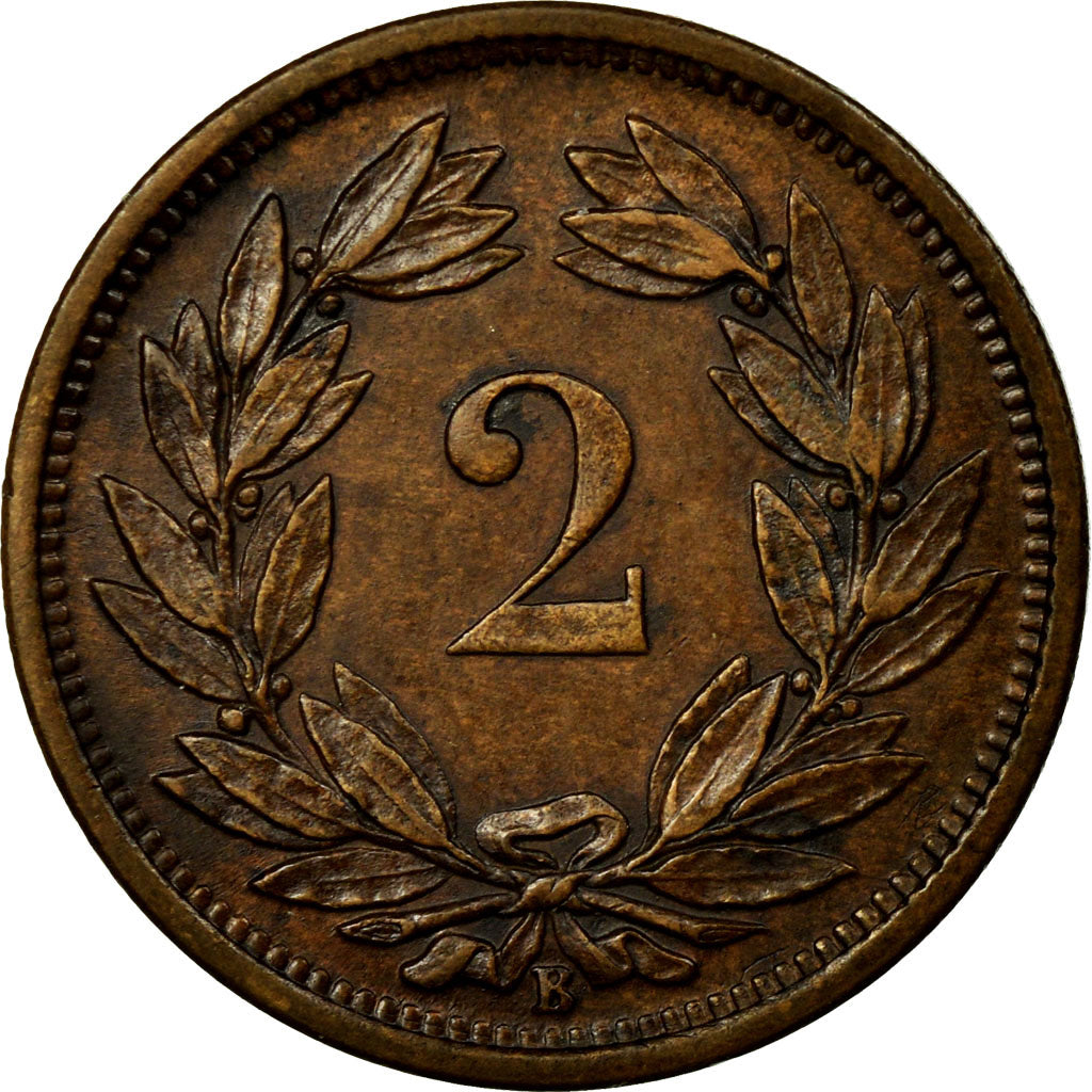 Coin, Switzerland, 2 Rappen, 1875, Bern, AU(50-53), Bronze, KM:4.1