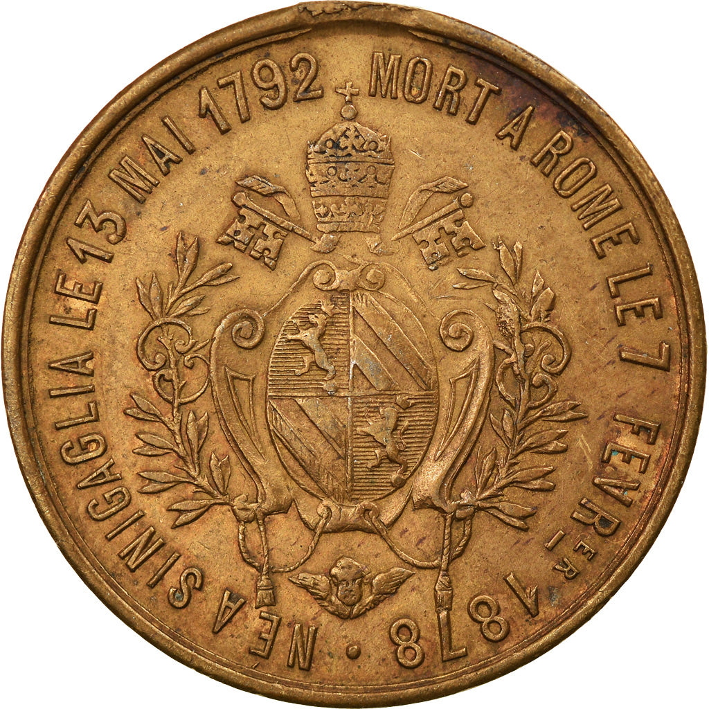 Vaticaan, Medaille, Mort du Pape Pie IX, 1878, ZF, Koper