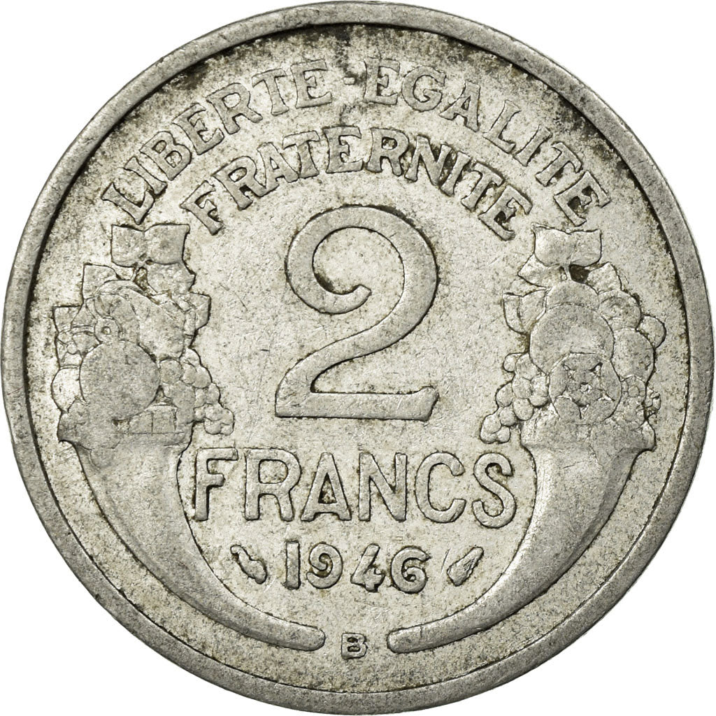 Münze, Frankreich, Morlon, 2 Francs, 1946, Beaumont - Le Roger, S+, Aluminium