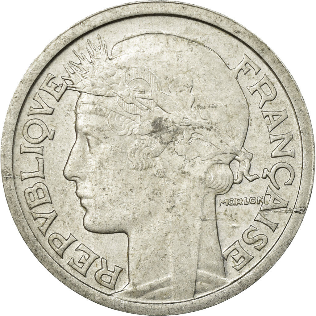 Münze, Frankreich, Morlon, 2 Francs, 1945, SS, Aluminium, KM:886a.1