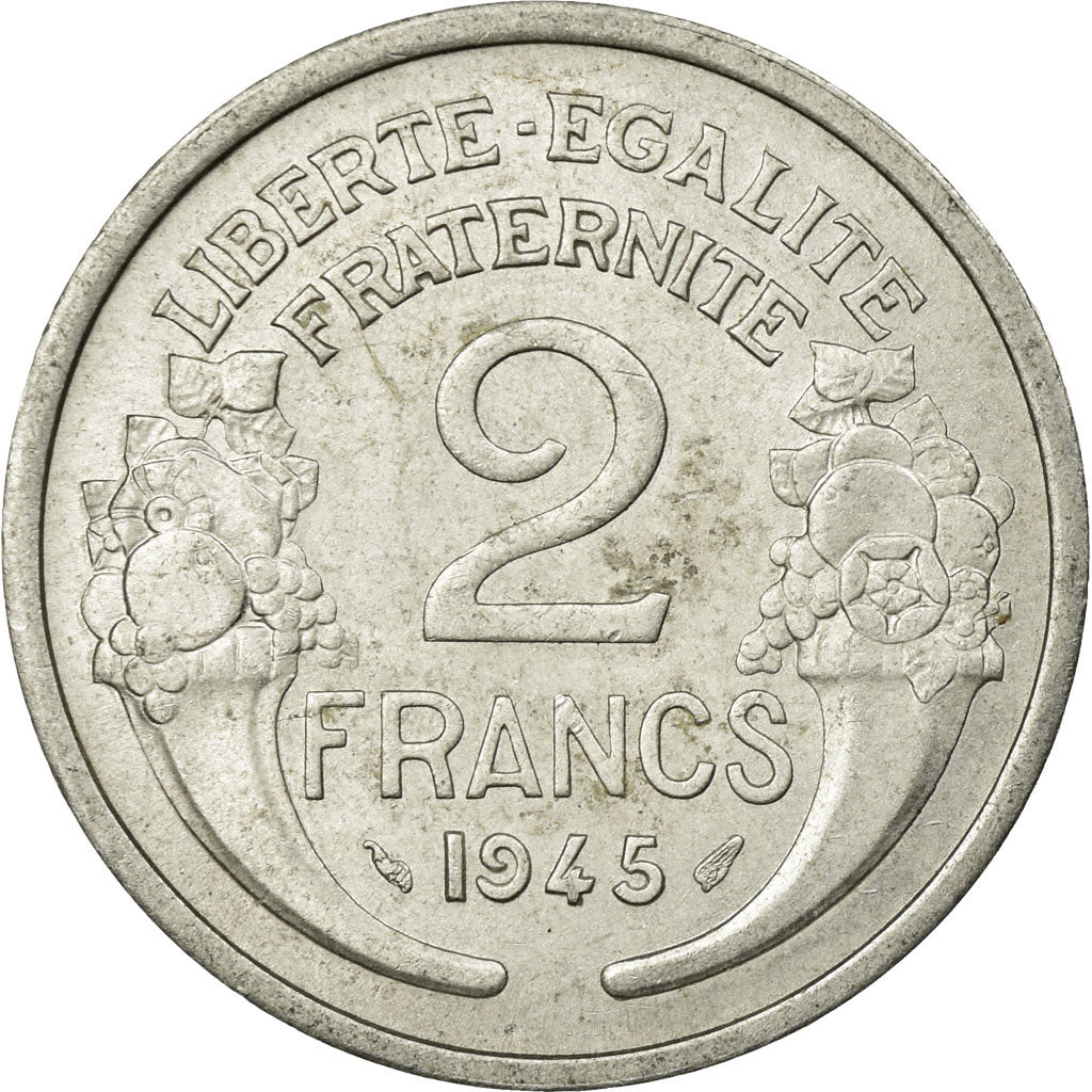 Münze, Frankreich, Morlon, 2 Francs, 1945, SS, Aluminium, KM:886a.1