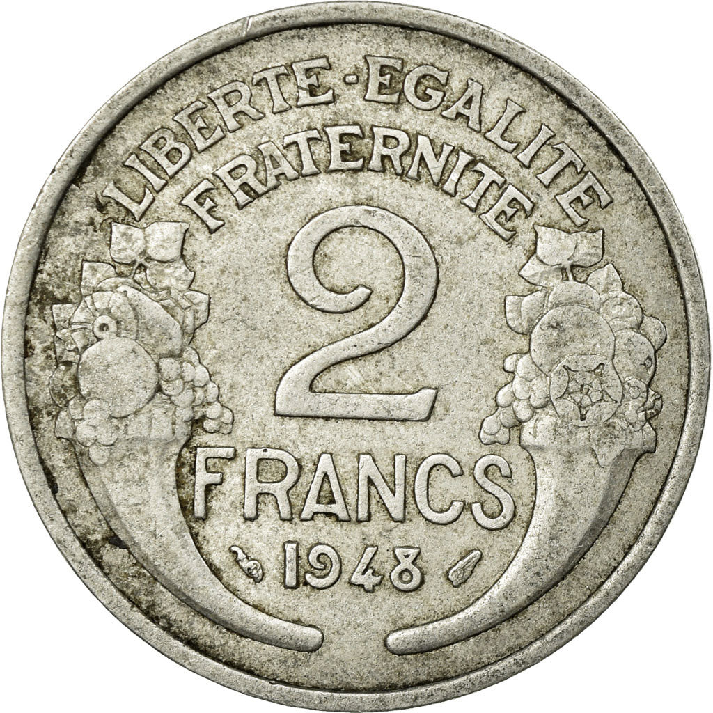 Münze, Frankreich, Morlon, 2 Francs, 1948, Paris, S+, Aluminium, KM:886a.1