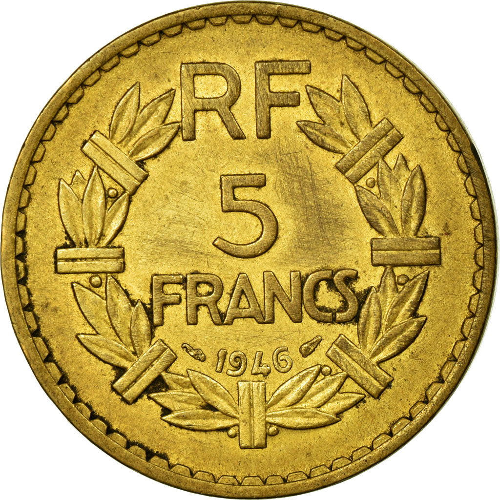 Coin, France, Lavrillier, 5 Francs, 1946, Paris, EF(40-45), Aluminum-Bronze