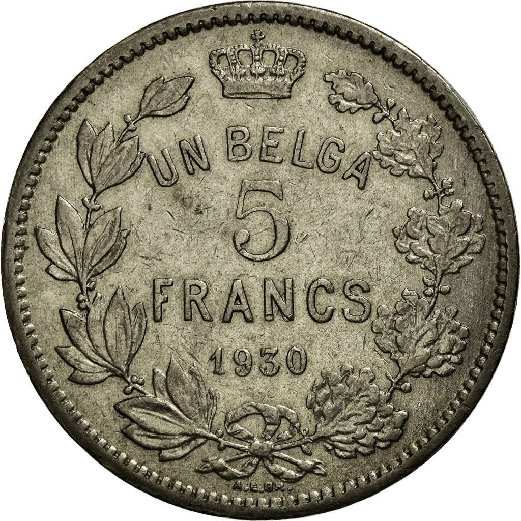 Coin, Belgium, 5 Francs, 5 Frank, 1930, VF(30-35), Nickel, KM:97.1