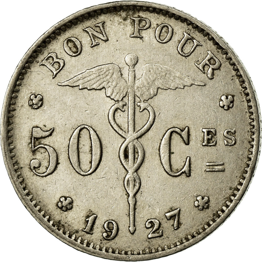 Coin, Belgium, 50 Centimes, 1927, VF(30-35), Nickel, KM:87