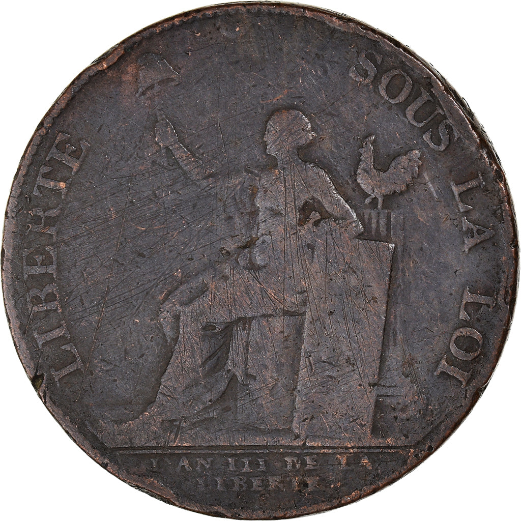 Coin, France, 2 Sols, 1791, Birmingham, Monneron, VF(20-25), Bronze, KM:Tn23