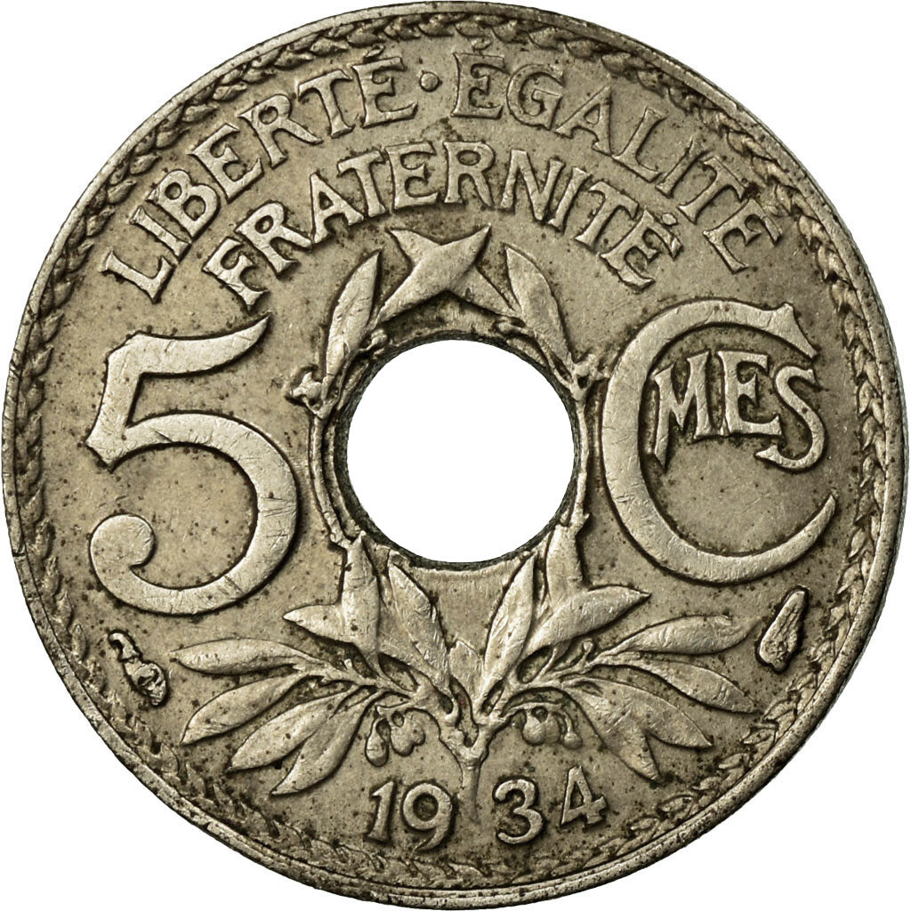 Monnaie, France, Lindauer, 5 Centimes, 1934, Paris, TTB, Copper-nickel