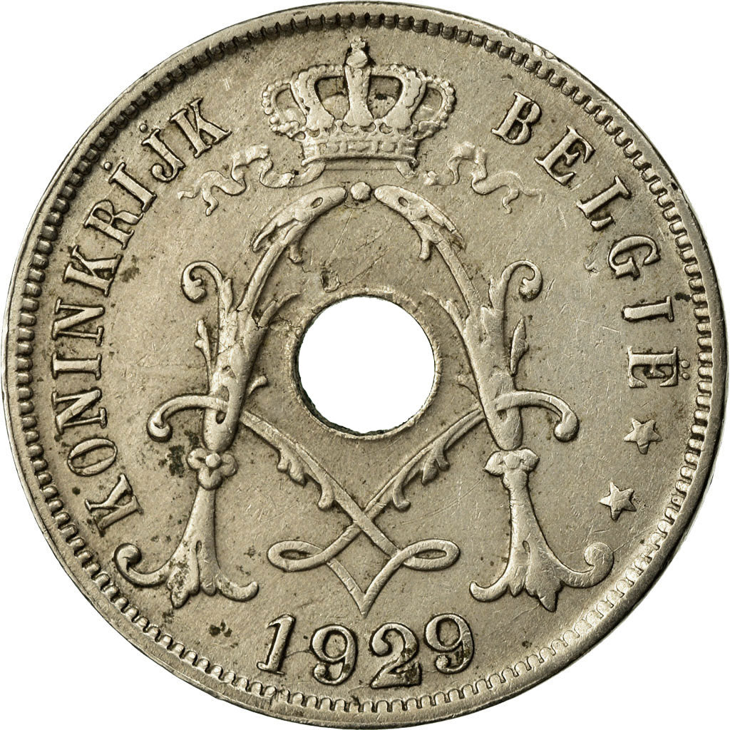 Moeda, Bélgica, 25 Centimes, 1929, EF(40-45), Cobre-níquel, KM:69