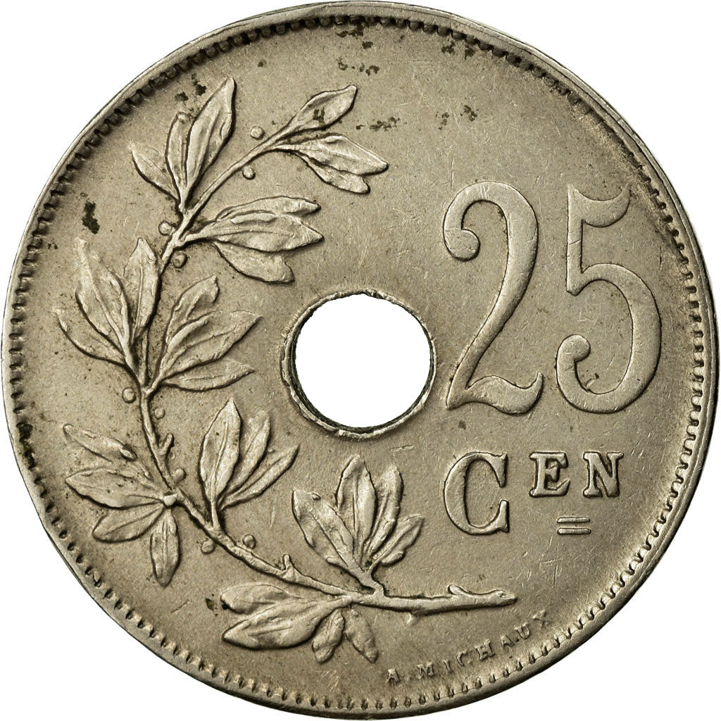 Moeda, Bélgica, 25 Centimes, 1929, EF(40-45), Cobre-níquel, KM:69