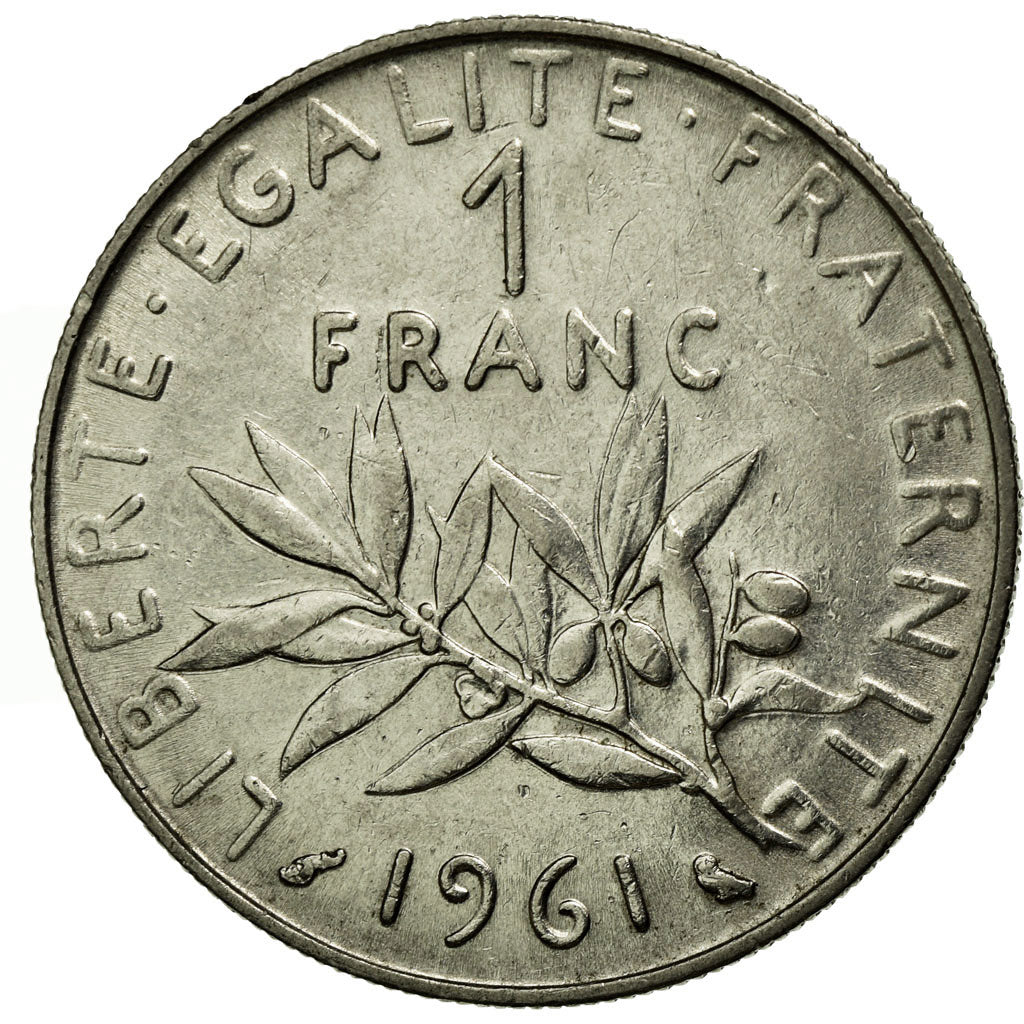 Moneta, Francja, Semeuse, Franc, 1961, Paris, EF(40-45), Nikiel, KM:925.1